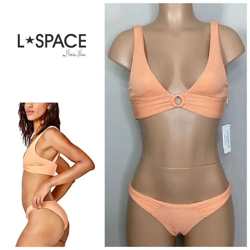 New. L*SPACE tangy ribbed bikini. Small. Retails $206